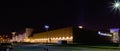 Back end of Omaha Convention Center, CHI Health Center Omaha in downtown Omaha Nebraska at night