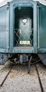 Back entry to antique pullman train, landing and door