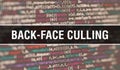 Back-face culling concept illustration using code for developing programs and app. Back-face culling website code with colorful