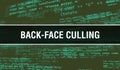 Back-face culling concept with Random Parts of Program Code. Back-face culling with Programming code abstract technology Royalty Free Stock Photo