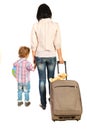 Back of family going to vacation Royalty Free Stock Photo