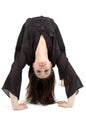 Back flipping young girl Royalty Free Stock Photo