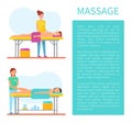 Back and Foot Massage Poster with text Vector