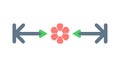 Back-and-Forth Floral Arrows, Balanced Flow & Interaction, vector design Generative AI Royalty Free Stock Photo