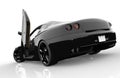 Back of a generic black sport car Royalty Free Stock Photo