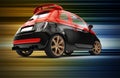 Back of a generic red and black city car Royalty Free Stock Photo