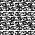 back ground seamless handwriting sketch monochrome design flower repeated pattern.