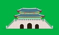 Back gwanghwamun gate gyeongbokgung palace in seoul south korea vector illustration eps10