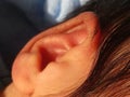 Small babys ear close up