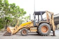 Back Hoe still on road Royalty Free Stock Photo