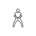 Back kick, karate line icon. Signs and symbols can be used for web, logo, mobile app, UI, UX Royalty Free Stock Photo