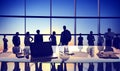 Back Lit Business People Discussion Cityscape Meeting Concept Royalty Free Stock Photo