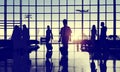 Back Lit Business People Traveling Airport Passenger Concept Royalty Free Stock Photo