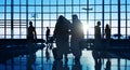 Back Lit Business People Traveling Airport Passenger Concept Royalty Free Stock Photo