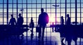 Back Lit Business People Traveling Airport Passenger Concept Royalty Free Stock Photo