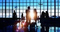 Back Lit Business People Traveling Airport Passenger Concept Royalty Free Stock Photo