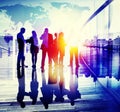 Back Lit Business People Traveling Airport Passenger Concept