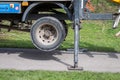 Back of lorry on stilts