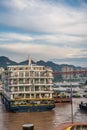 Cruising ship docked in Chongqing town