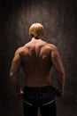 Back of male bodybuilder