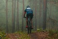 back male cyclist riding cross-country cycling Royalty Free Stock Photo