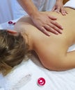 Back massage girl salon healthcare professional healthy spa procedure Royalty Free Stock Photo