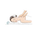 Back massage, woman sketch for your design