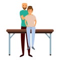 Back masseur icon, cartoon style