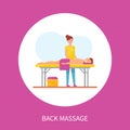 Back Medical Massage Session Vector Poster Circle