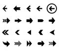 Back and next arrow icons vector set