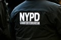 Back of an NYPD counterterrorism unit officer