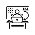 Black line icon for Back office, desk and work