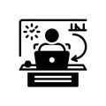 Black solid icon for Back office, desk and work