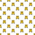 Back of old school bus icon, flat style Royalty Free Stock Photo