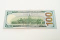 The back of a One hundred dollar bill. Royalty Free Stock Photo