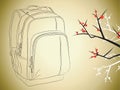 Back Packer in Japan Vector Art and Illustration Royalty Free Stock Photo