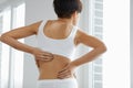 Back Pain. Closeup Of Woman Body With Pain In Back, Backache Royalty Free Stock Photo