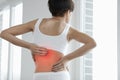 Back Pain. Closeup Of Woman Body With Pain In Back, Backache Royalty Free Stock Photo