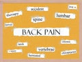 Back Pain Corkboard Word Concept