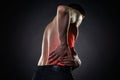 Back pain, kidney inflammation, ache in man`s body Royalty Free Stock Photo