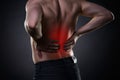 Back pain, kidney inflammation, ache in man`s body Royalty Free Stock Photo