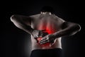 Back pain, kidney inflammation, ache in man`s body Royalty Free Stock Photo