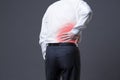 Back pain, kidney inflammation, ache in man`s body Royalty Free Stock Photo