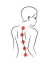 Back pain vector illustration. Spine Diagnostics logo design Royalty Free Stock Photo