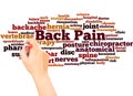 Back Pain word cloud hand writing concept Royalty Free Stock Photo