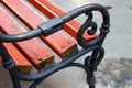 Back of a Park Bench on a Concrete Floor