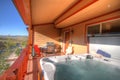 Back Patio and Hot Tub with view Royalty Free Stock Photo
