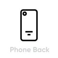 Back phone icon. Editable line vector.