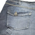 Back pocket on blue jeans Royalty Free Stock Photo