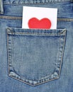 Back pocket of jeans with card